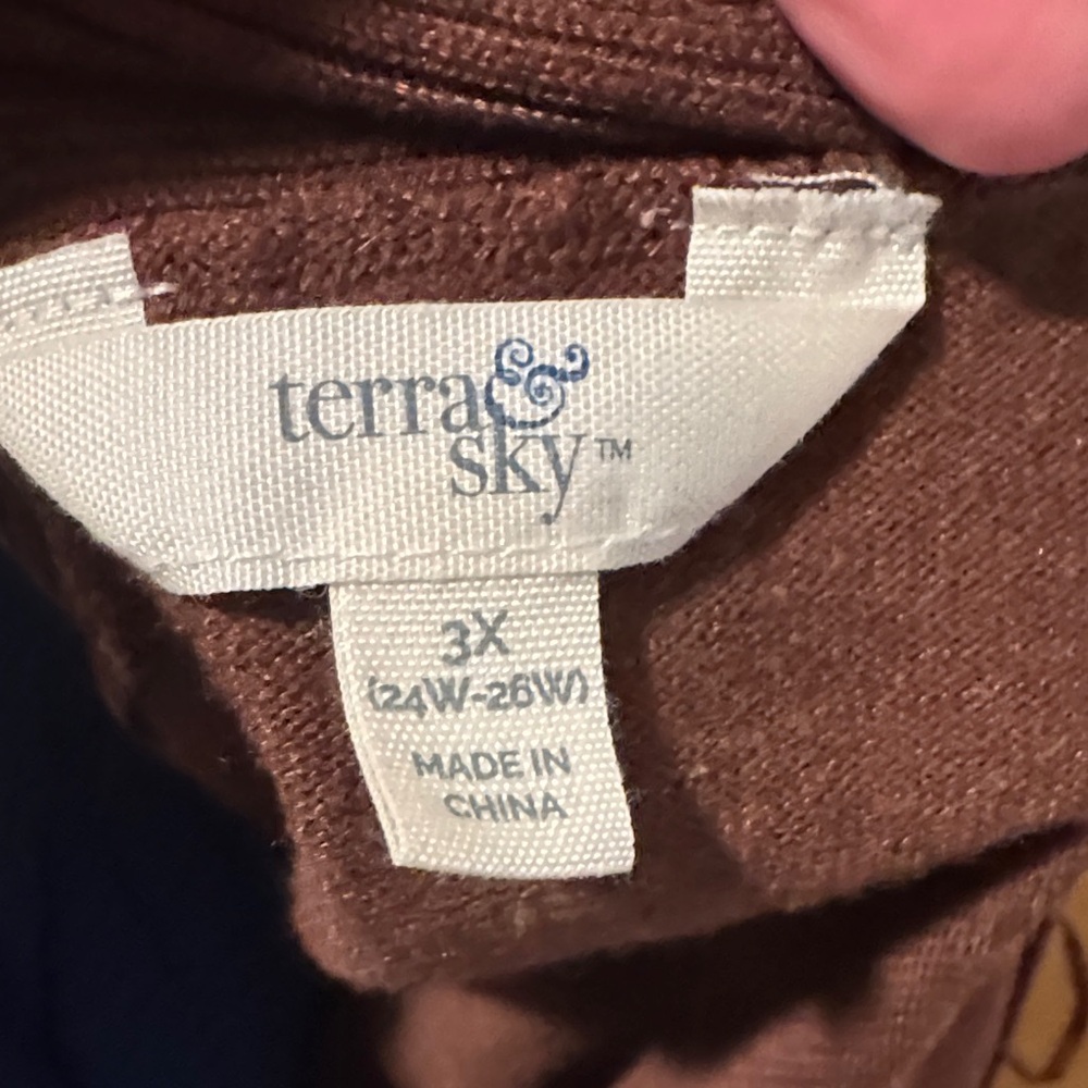 Terra & Sky Blue, Brown, and Green cardigan set - Picture 2 of 5